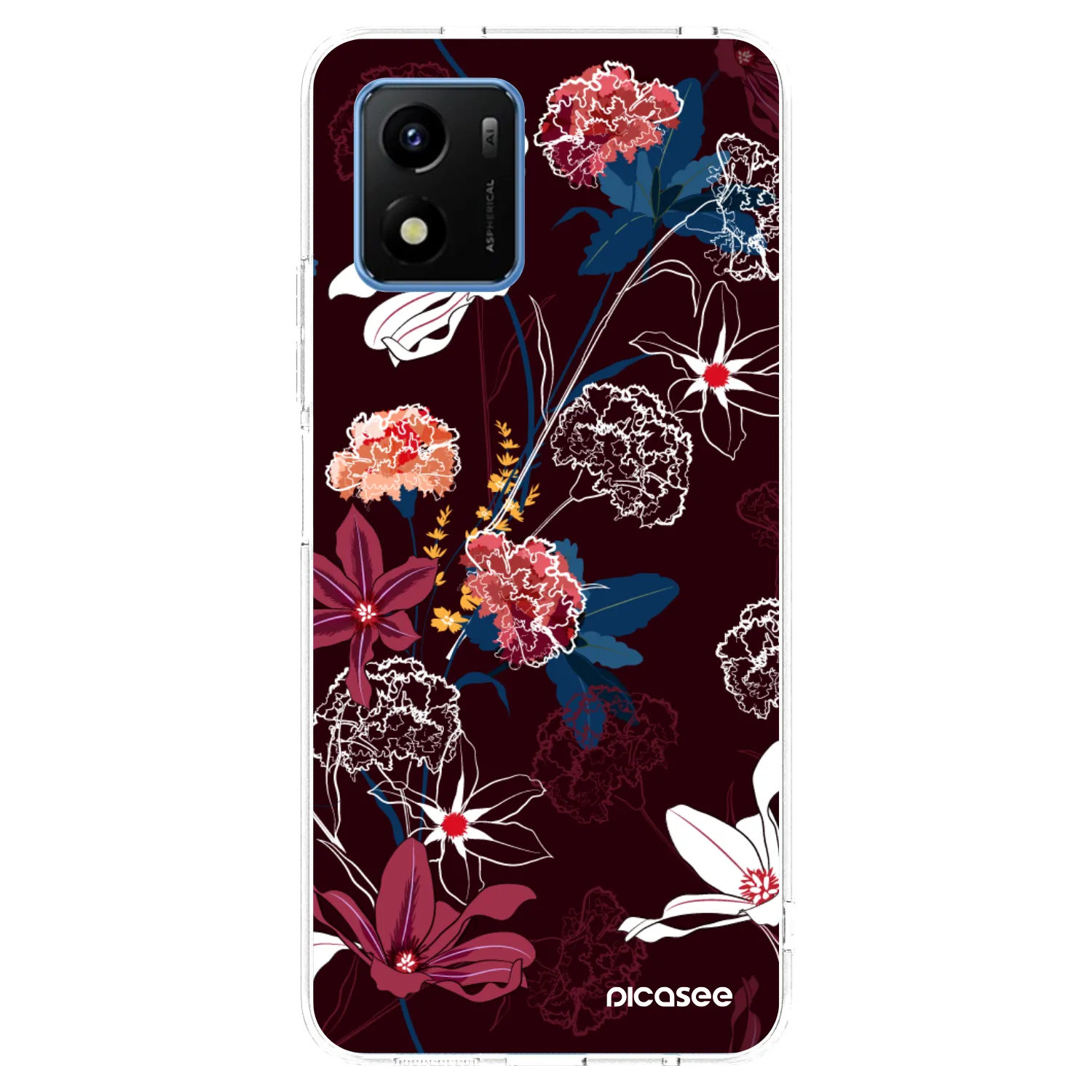 Picasee silikonowe przeźroczyste etui na Vivo Y01 - Dark Meadow