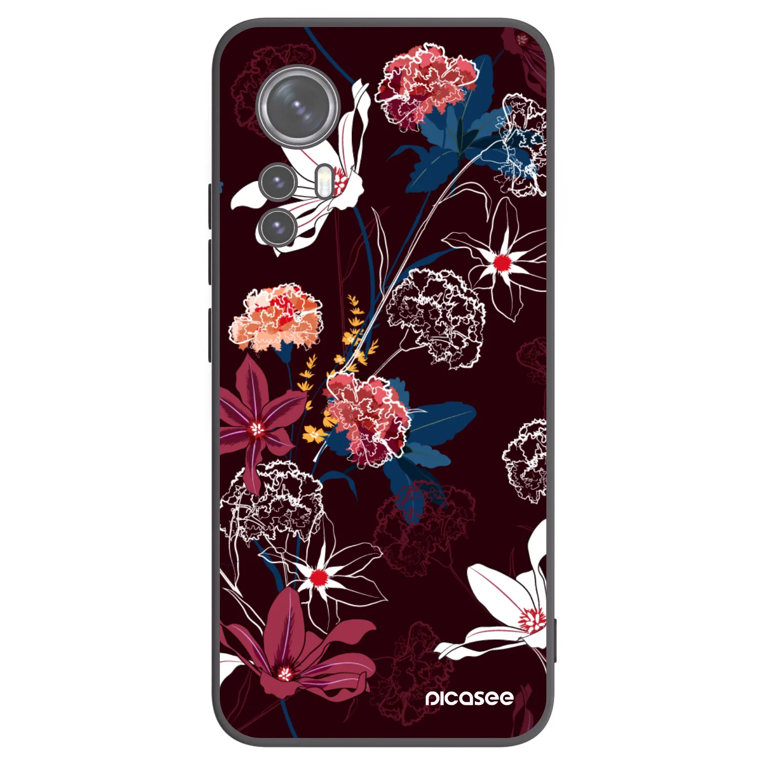 Picasee silikonowe czarne etui na Xiaomi 12X - Dark Meadow