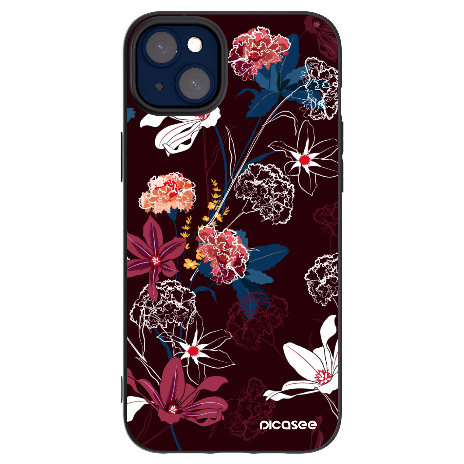 Picasee silikonowe czarne etui na Apple iPhone 14 Plus - Dark Meadow