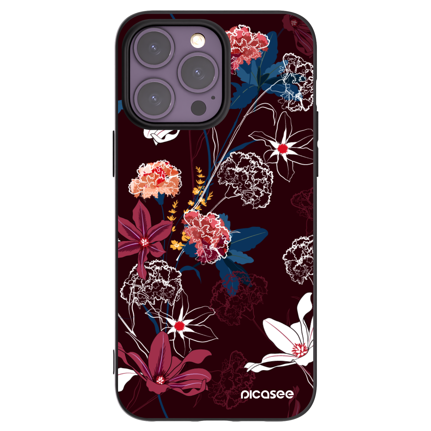 Picasee silikonowe czarne etui na Apple iPhone 14 Pro Max - Dark Meadow