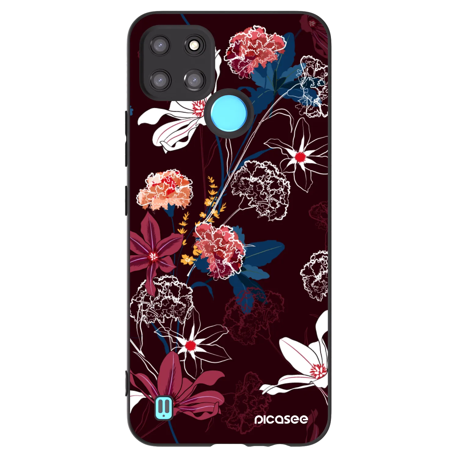 Picasee silikonowe czarne etui na Realme C21Y - Dark Meadow