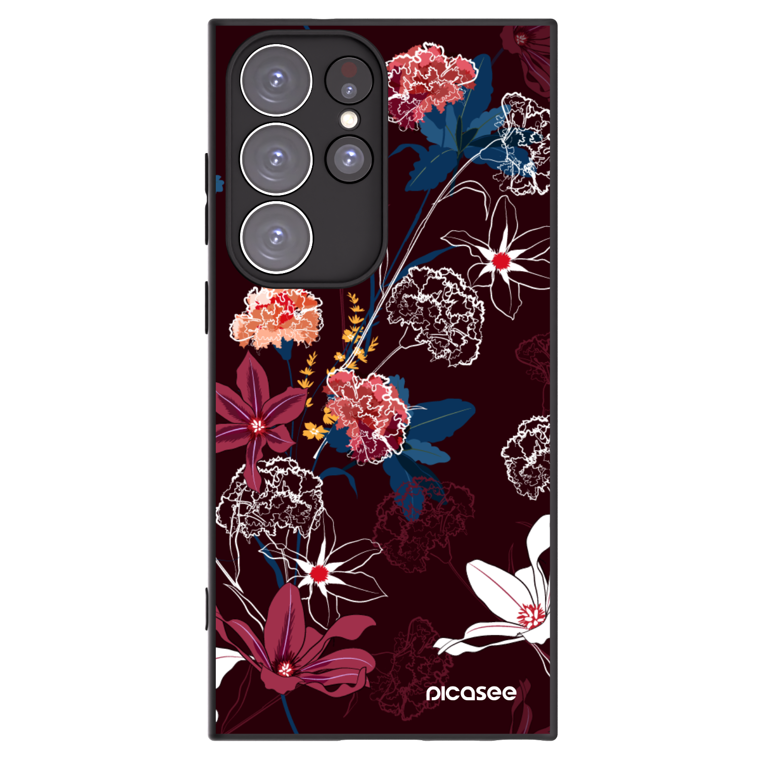Picasee silikonowe czarne etui na Samsung Galaxy S23 Ultra 5G - Dark Meadow