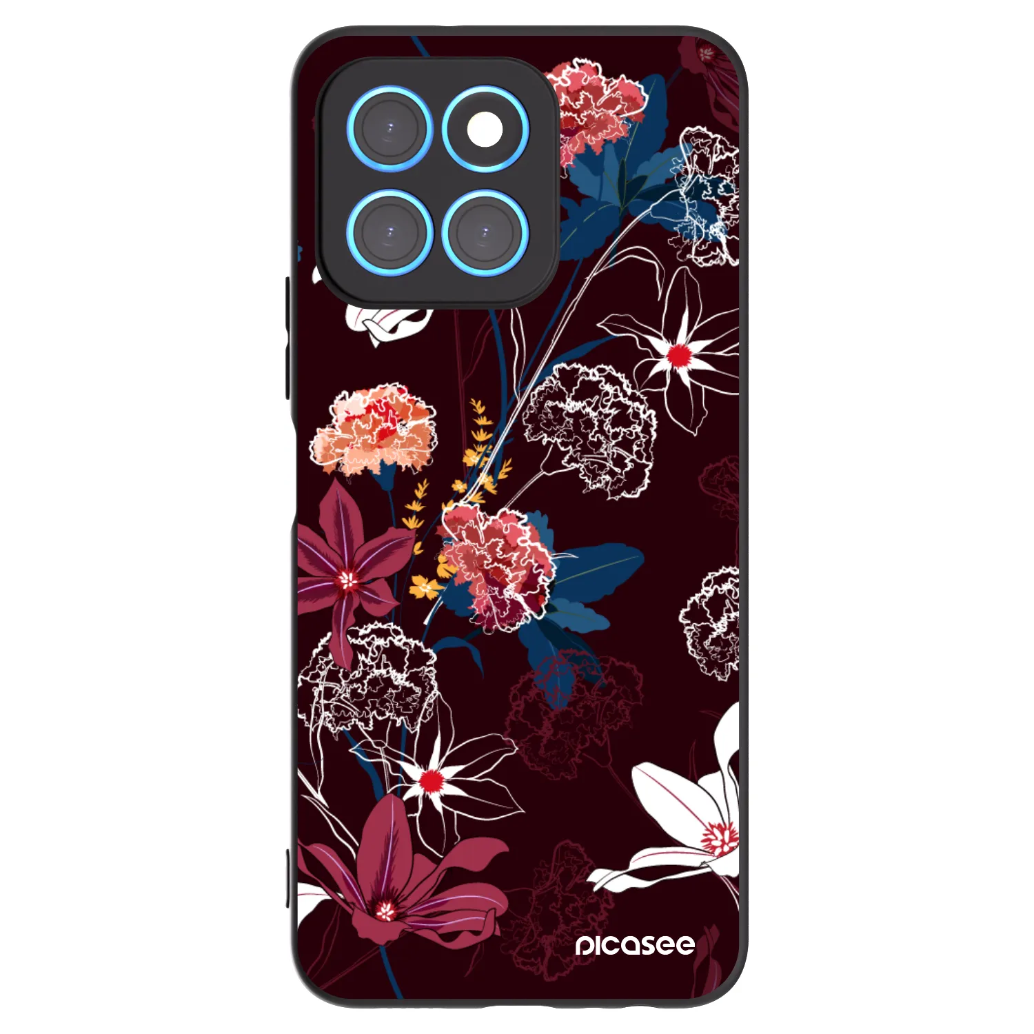Picasee silikonowe czarne etui na Honor X8 5G - Dark Meadow