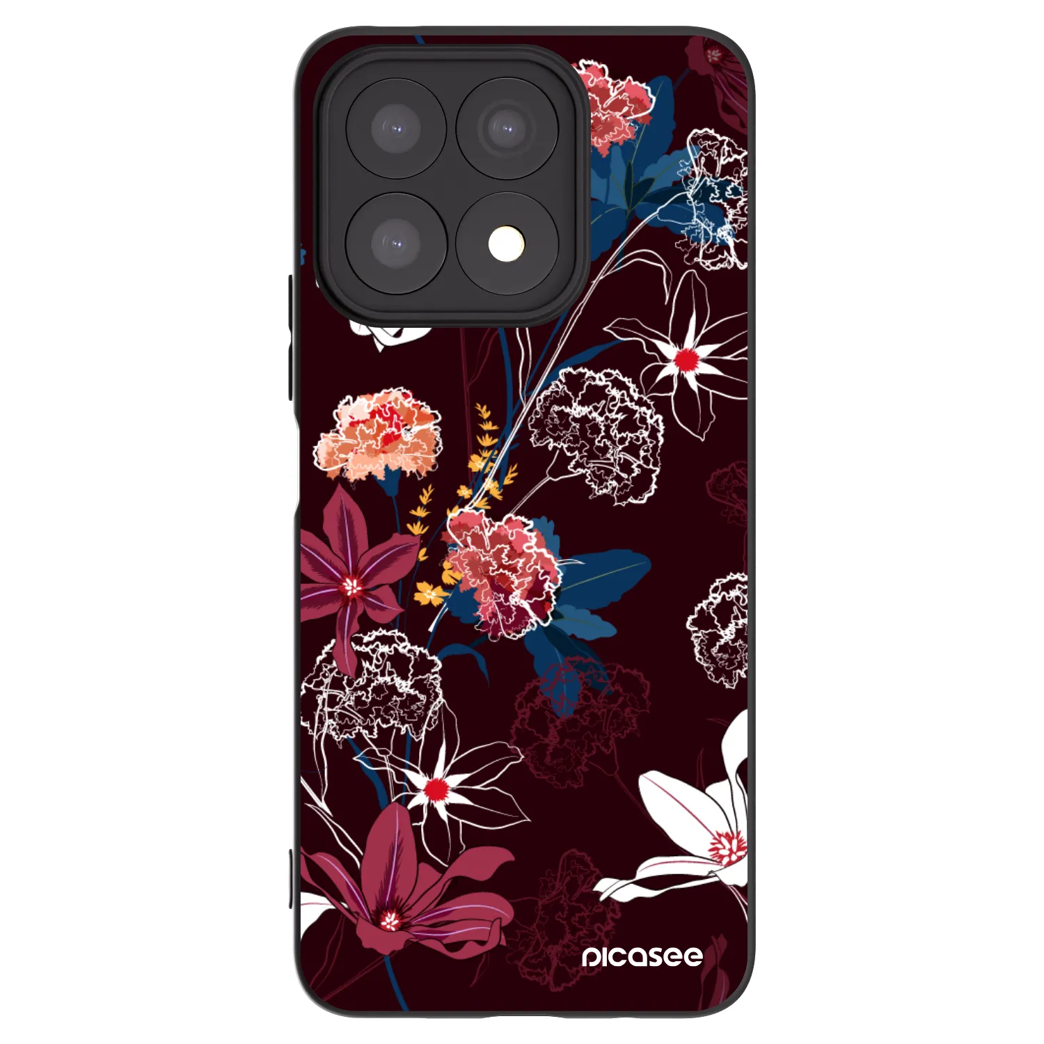 Picasee silikonowe czarne etui na Honor X8a - Dark Meadow