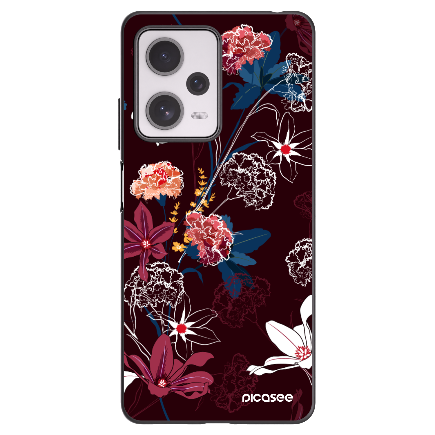 Picasee silikonowe czarne etui na Xiaomi Redmi Note 12 Pro+ 5G - Dark Meadow