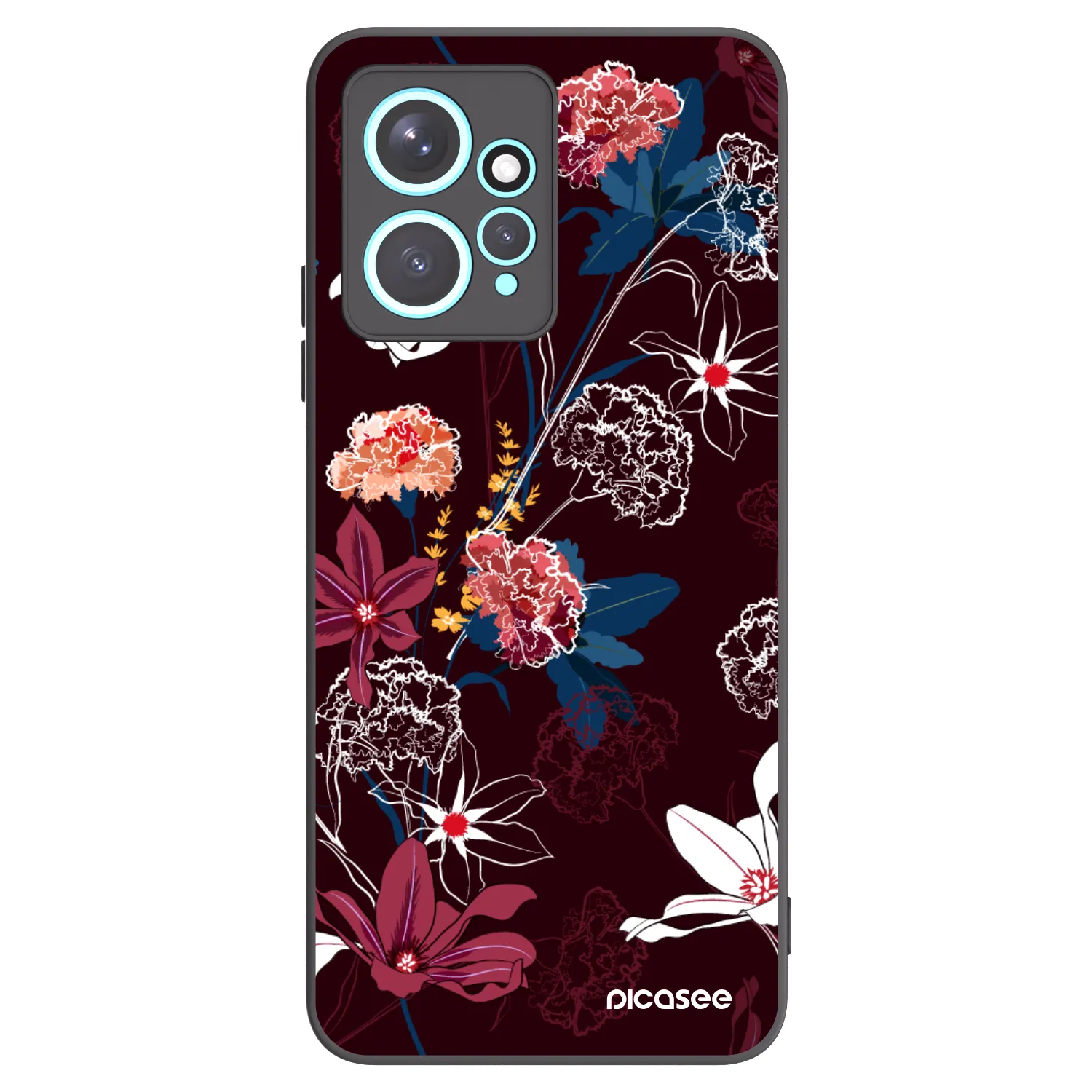 Picasee silikonowe czarne etui na Xiaomi Redmi Note 12 4G - Dark Meadow