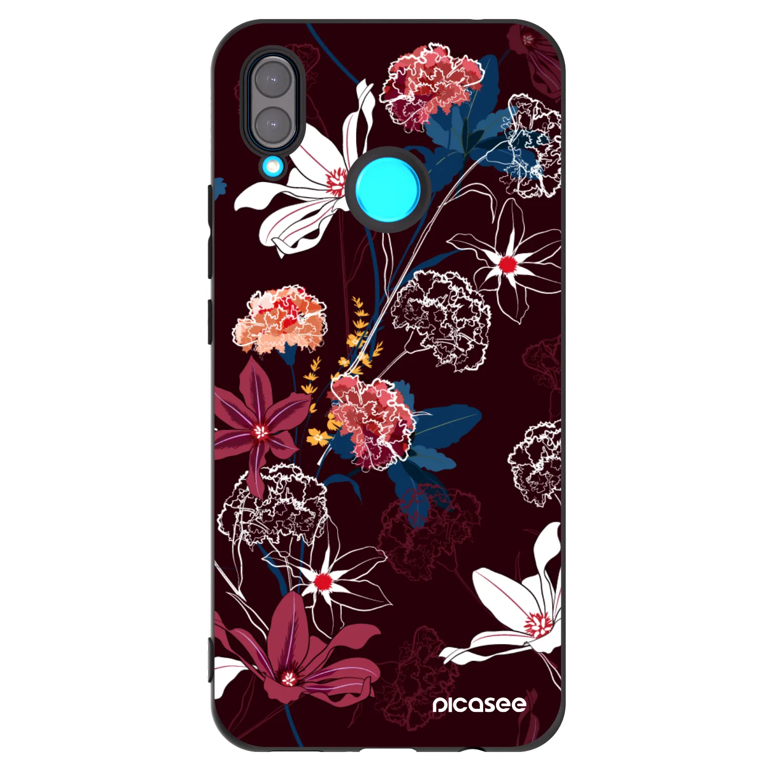 Picasee silikonowe czarne etui na Huawei Nova 3i - Dark Meadow