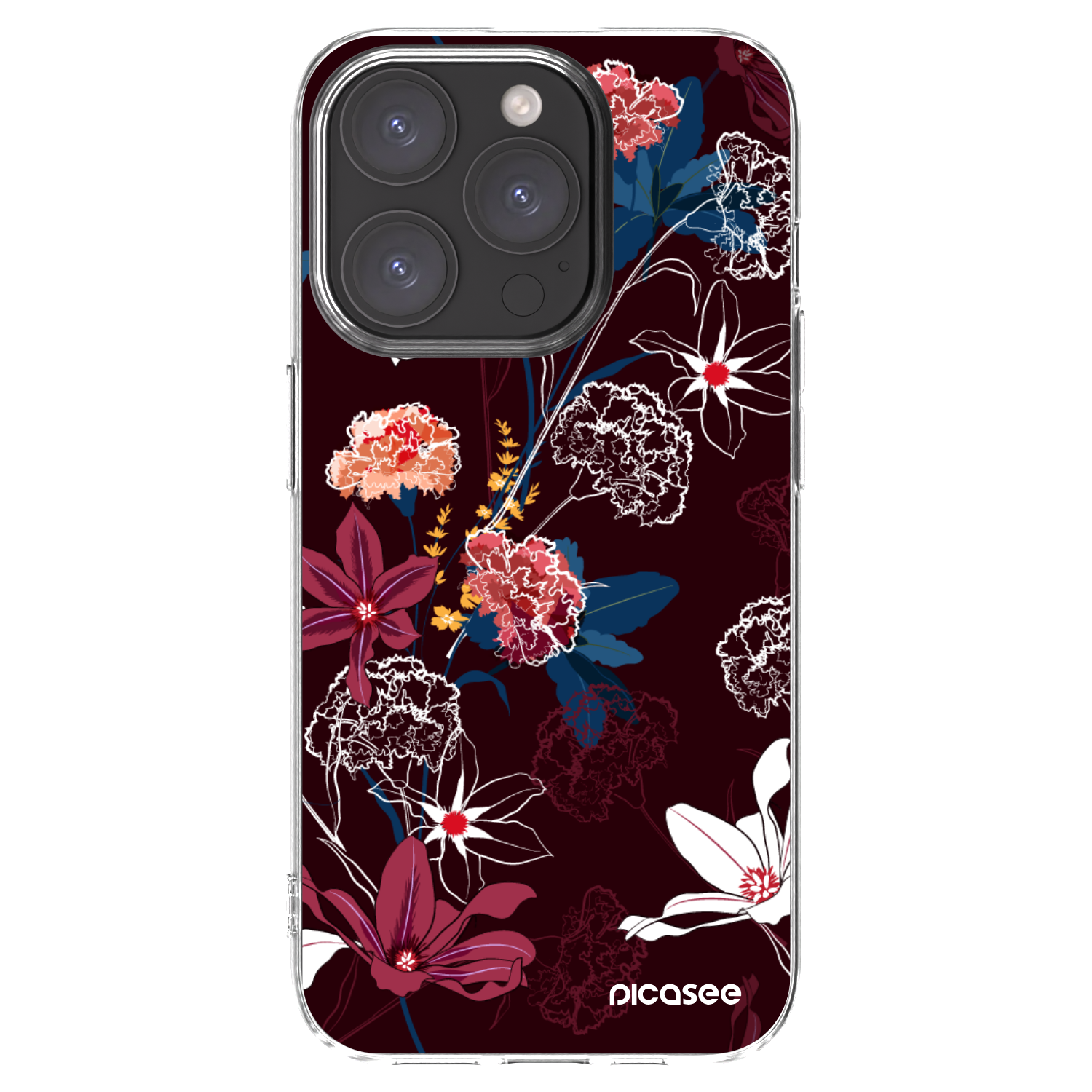 Picasee silikonowe przeźroczyste etui na Apple iPhone 15 Pro - Dark Meadow