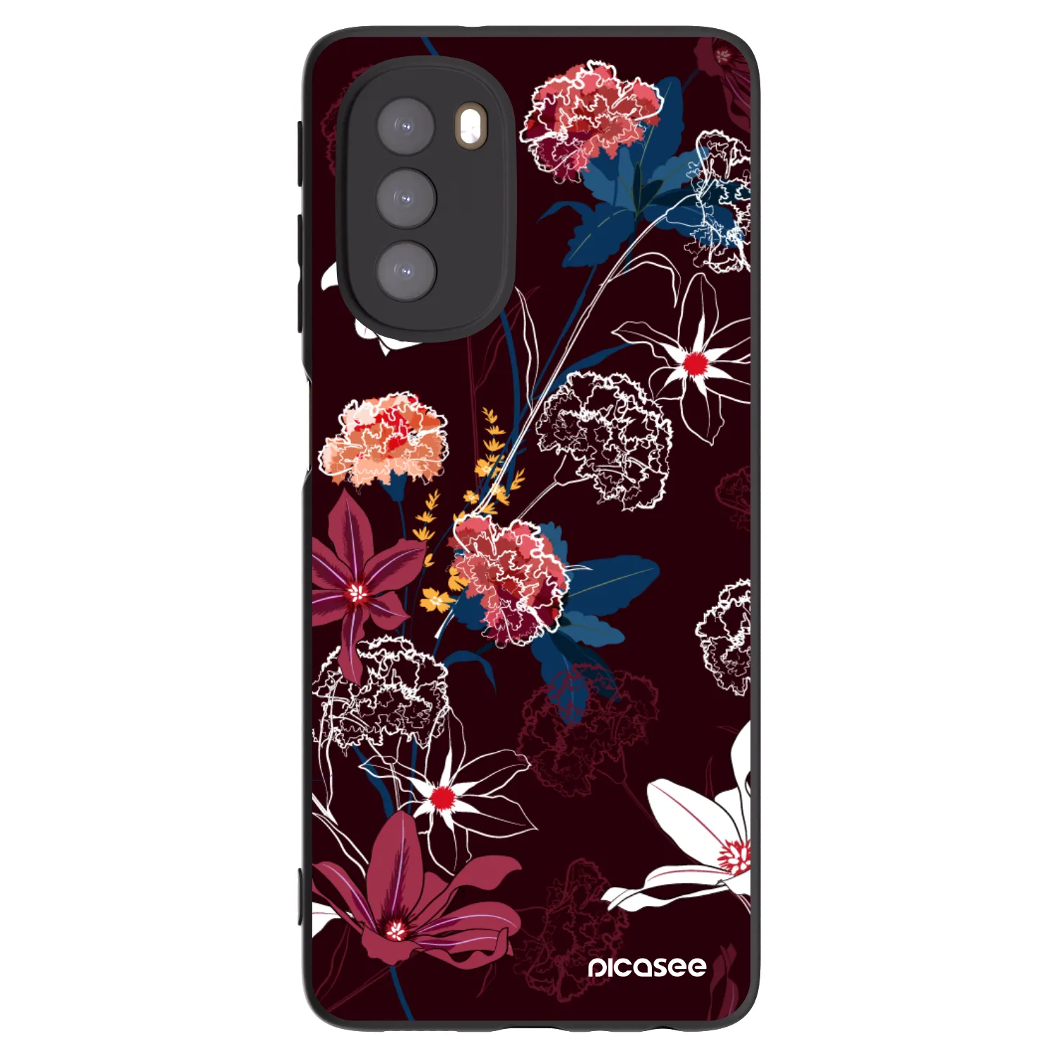 Picasee silikonowe czarne etui na Motorola Moto G51 - Dark Meadow