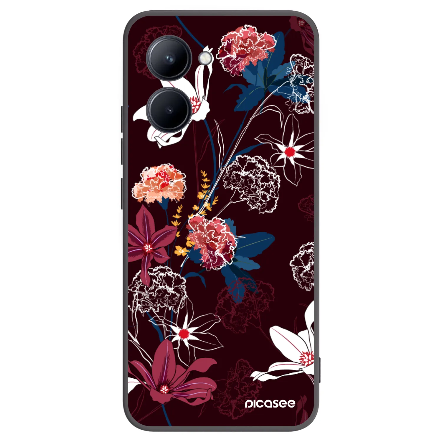 Picasee silikonowe czarne etui na Realme C33 (2023) - Dark Meadow