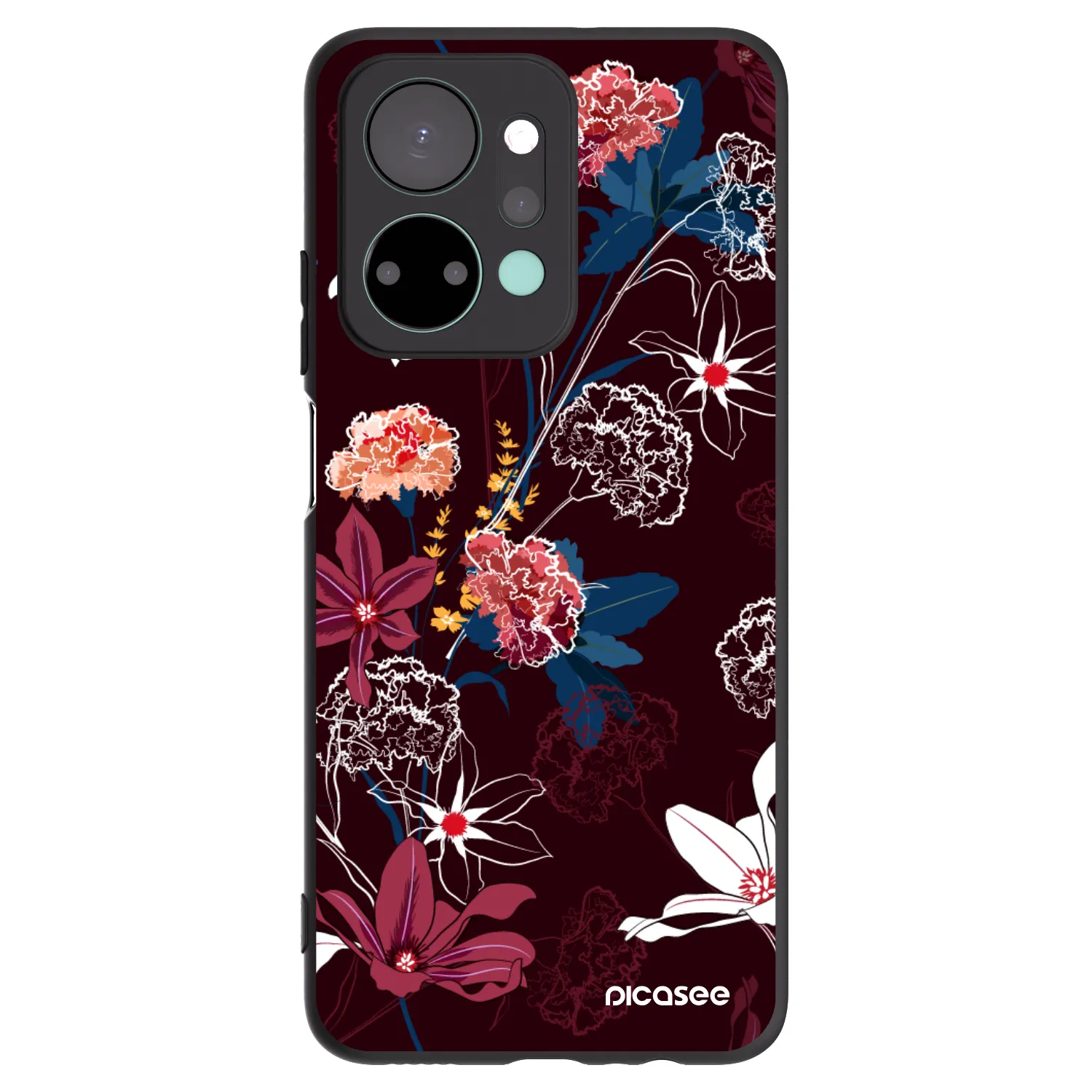 Picasee silikonowe czarne etui na Honor X7a - Dark Meadow