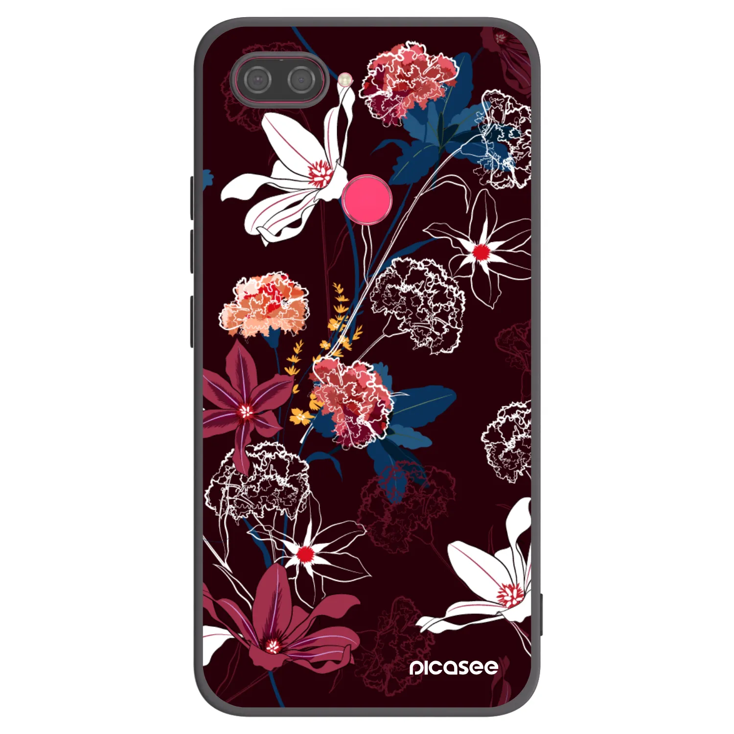 Picasee silikonowe czarne etui na Xiaomi Mi 8 Lite - Dark Meadow