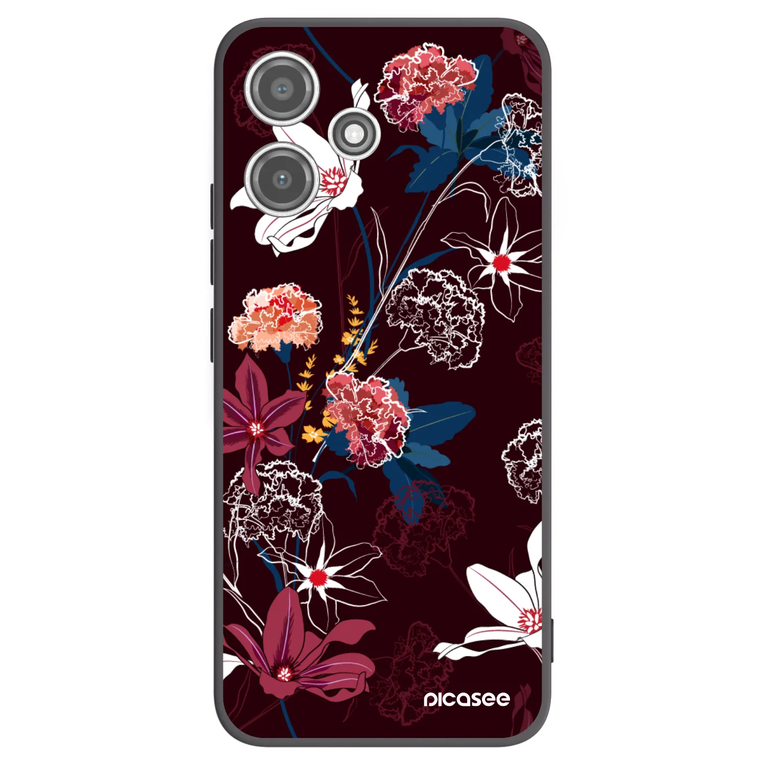 Picasee silikonowe czarne etui na Xiaomi Redmi 12 5G - Dark Meadow