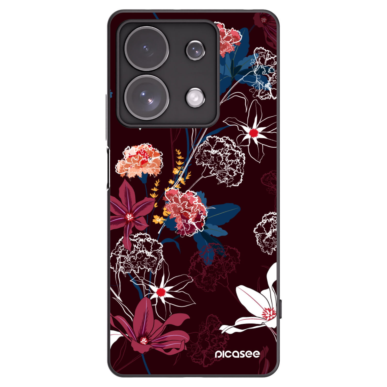 Picasee silikonowe czarne etui na Xiaomi Redmi Note 13 Pro 4G - Dark Meadow