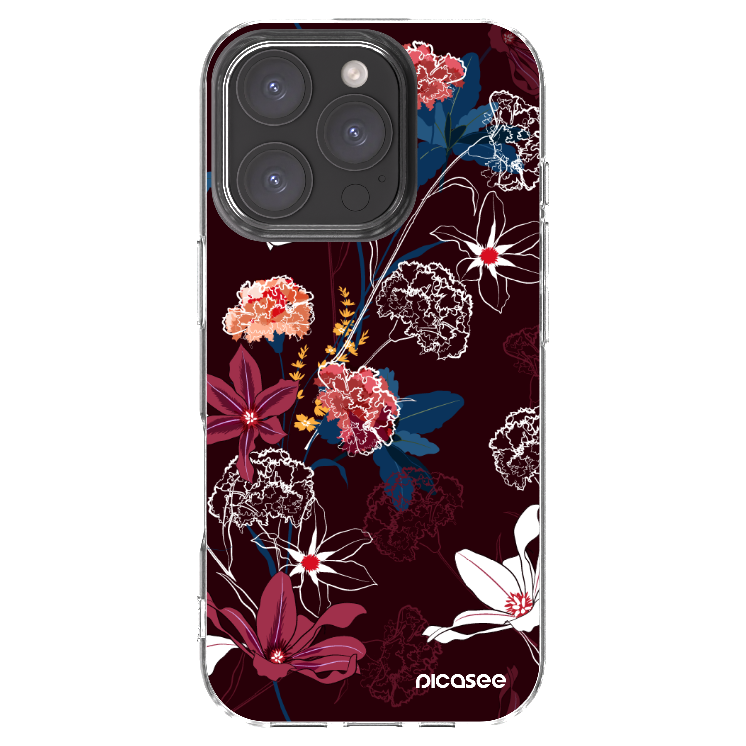 Picasee silikonowe przeźroczyste etui na Apple iPhone 16 Pro - Dark Meadow