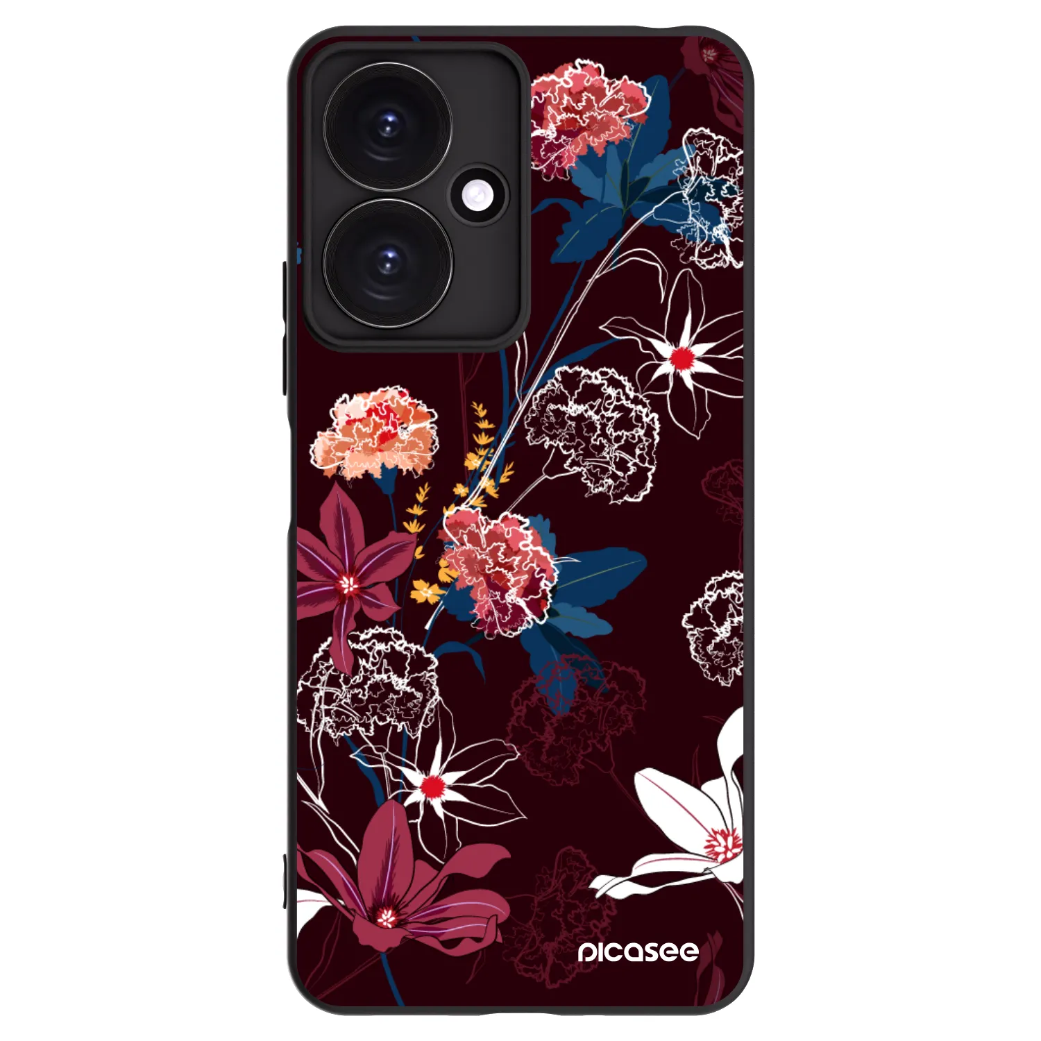Picasee silikonowe czarne etui na Xiaomi Redmi 13C 5G - Dark Meadow