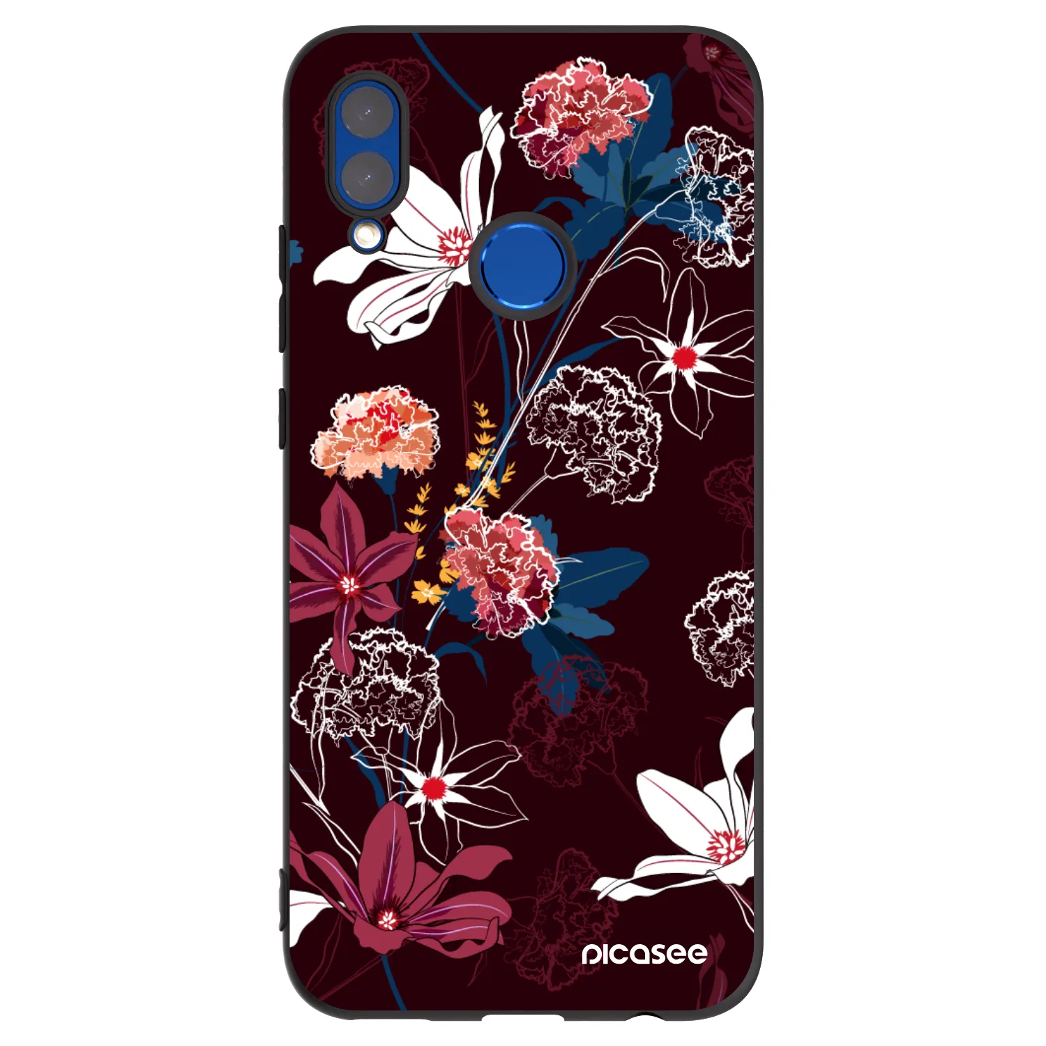 Picasee silikonowe czarne etui na Honor 10 Lite - Dark Meadow