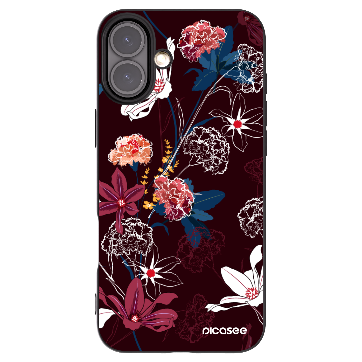 Picasee silikonowe czarne etui na Apple iPhone 16 Plus - Dark Meadow