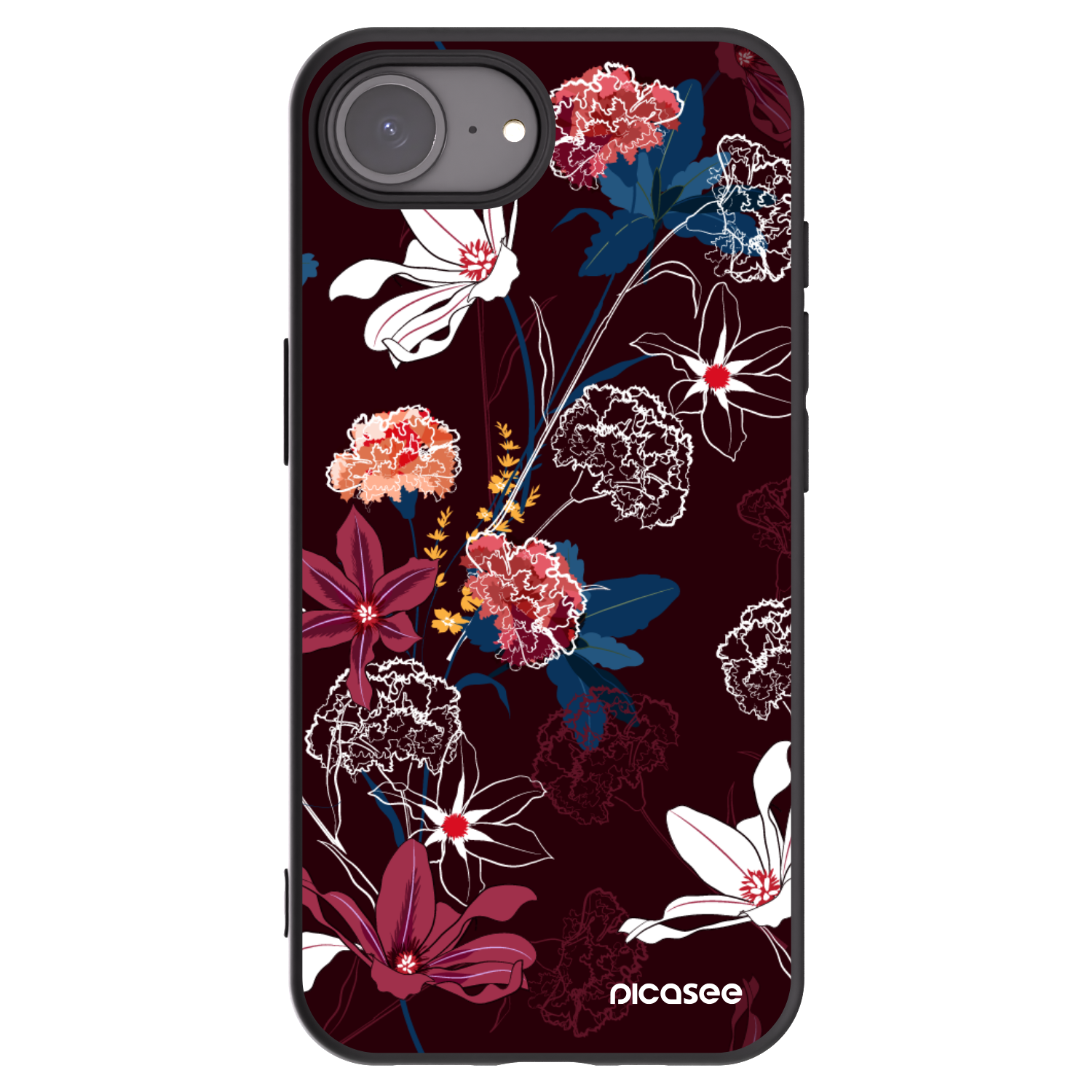 Picasee silikonowe czarne etui na Apple iPhone 16e - Dark Meadow
