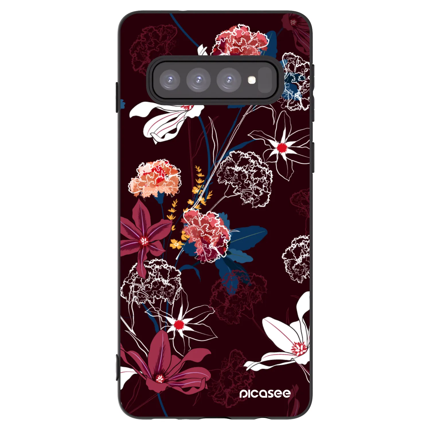 Picasee silikonowe czarne etui na Samsung Galaxy S10 G973 - Dark Meadow