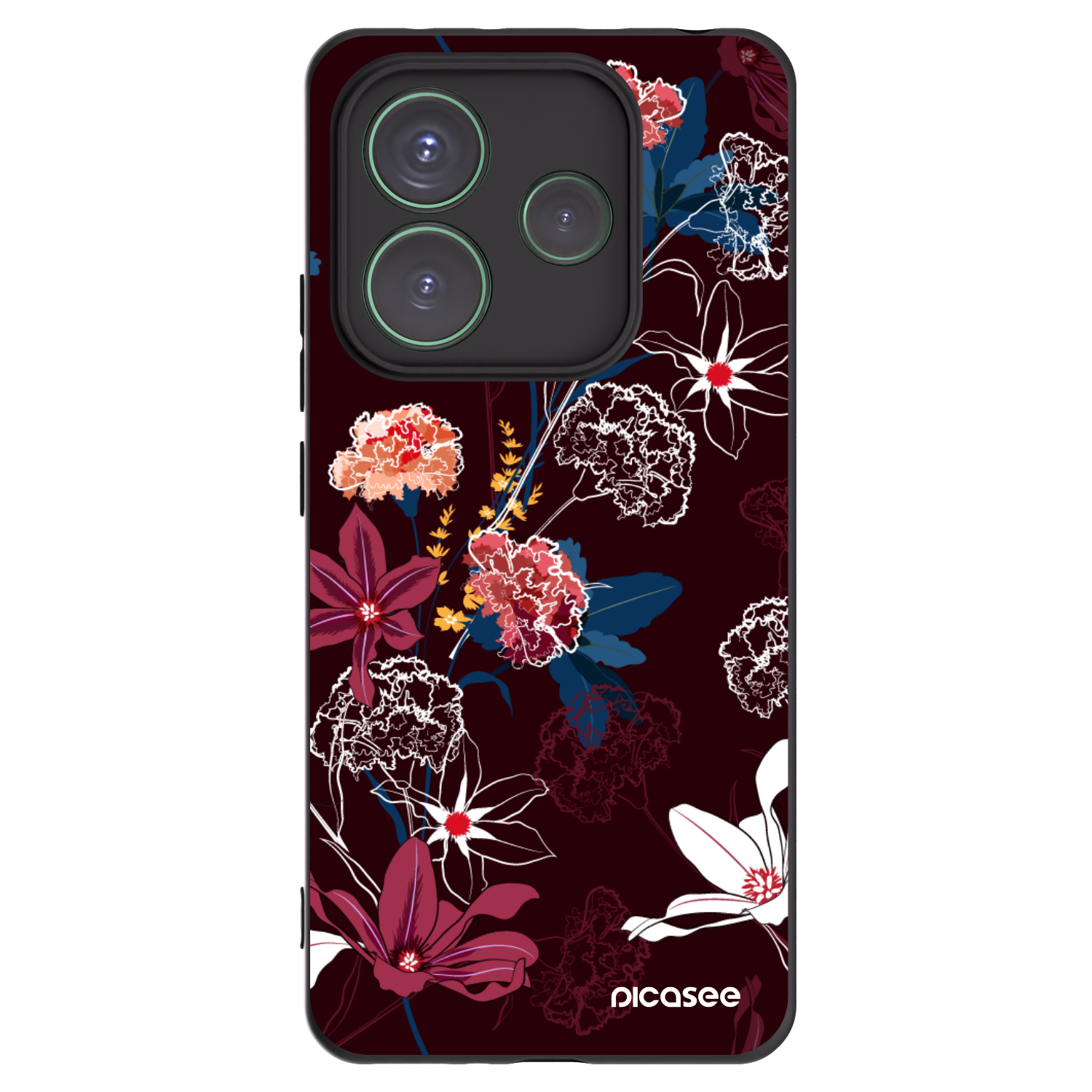 Picasee silikonowe czarne etui na Xiaomi Redmi Note 14 5G - Dark Meadow