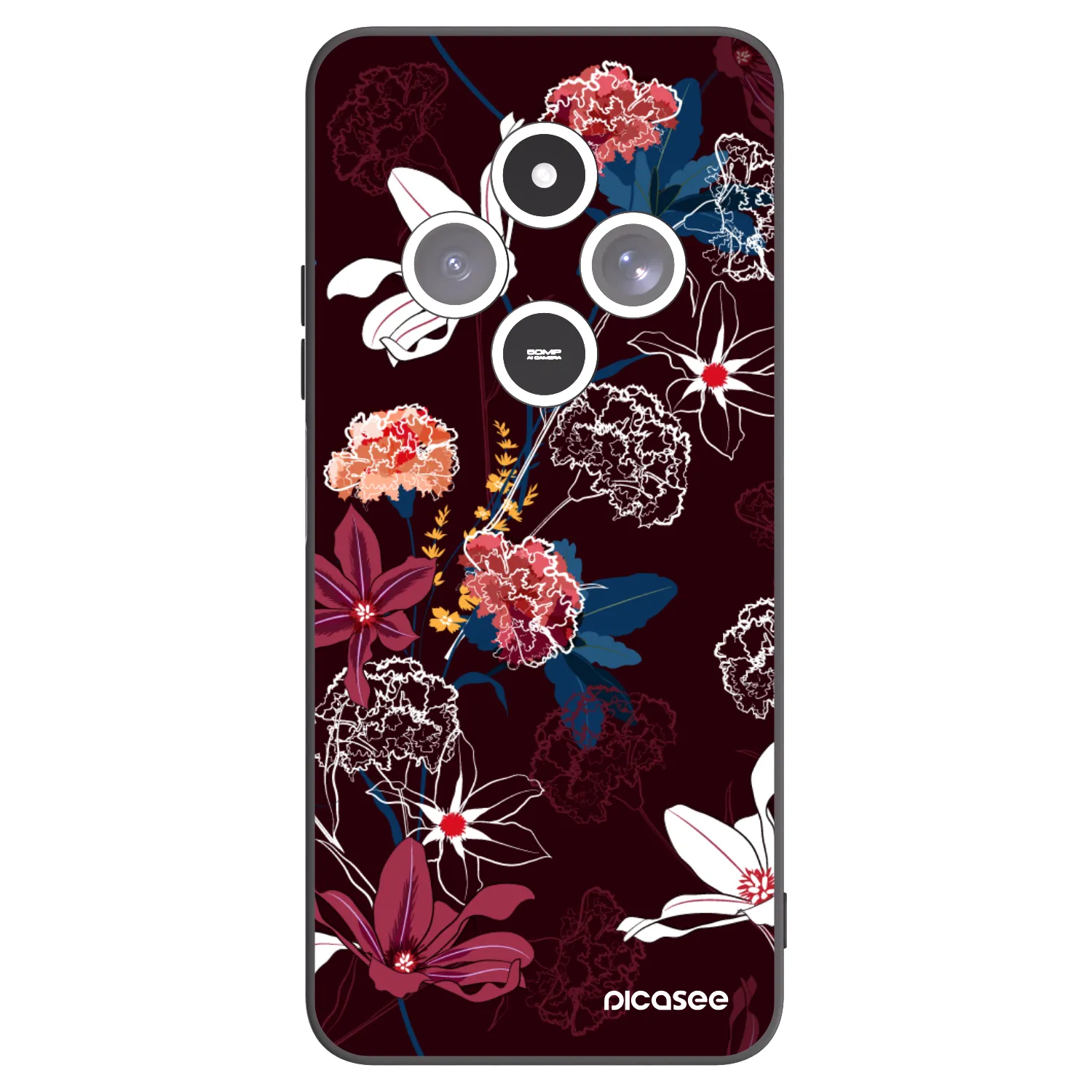Picasee silikonowe czarne etui na Xiaomi Redmi 14C - Dark Meadow