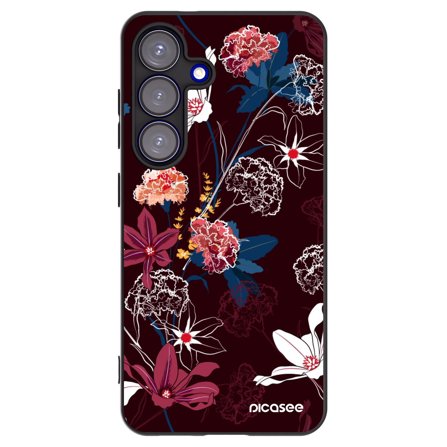 Picasee silikonowe czarne etui na Samsung Galaxy S25 5G - Dark Meadow