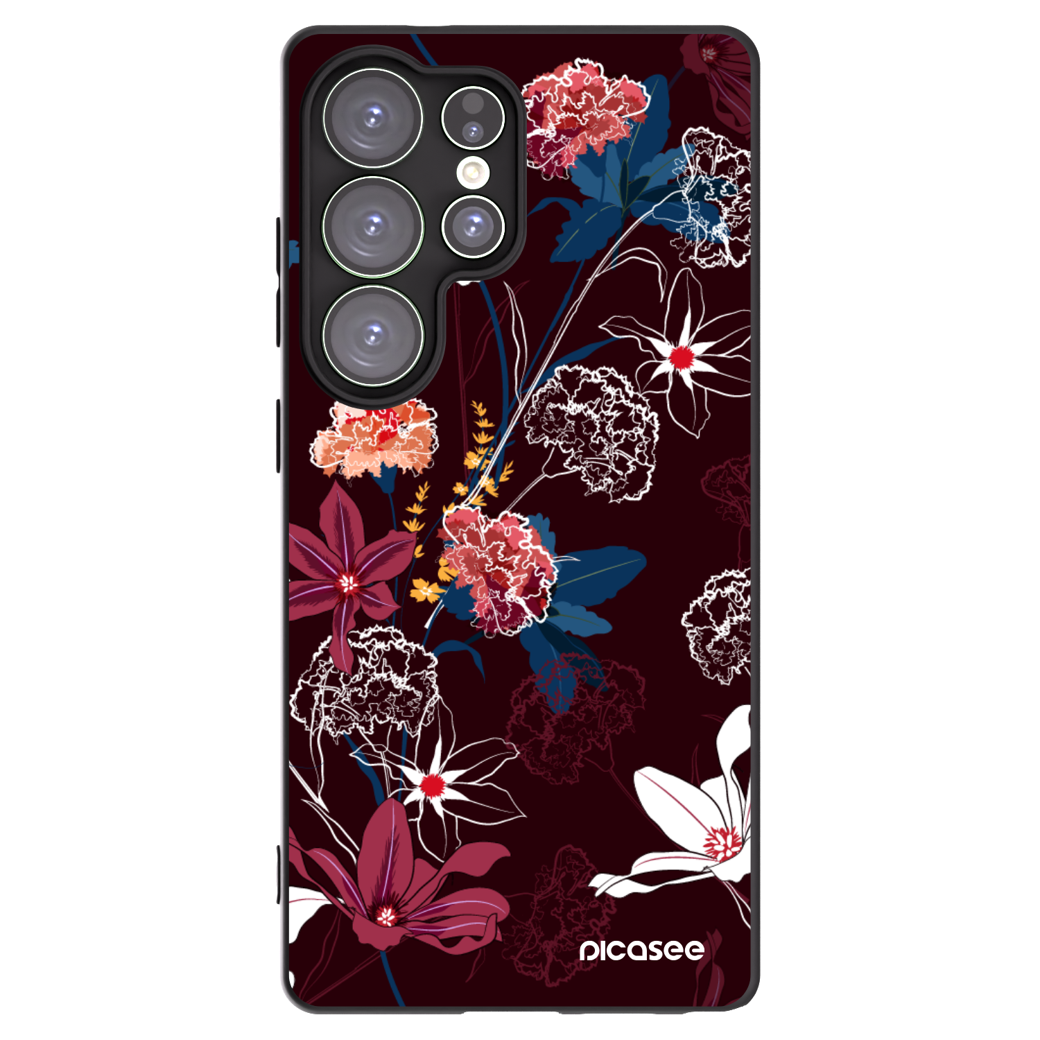 Picasee silikonowe czarne etui na Samsung Galaxy S25 Ultra 5G - Dark Meadow
