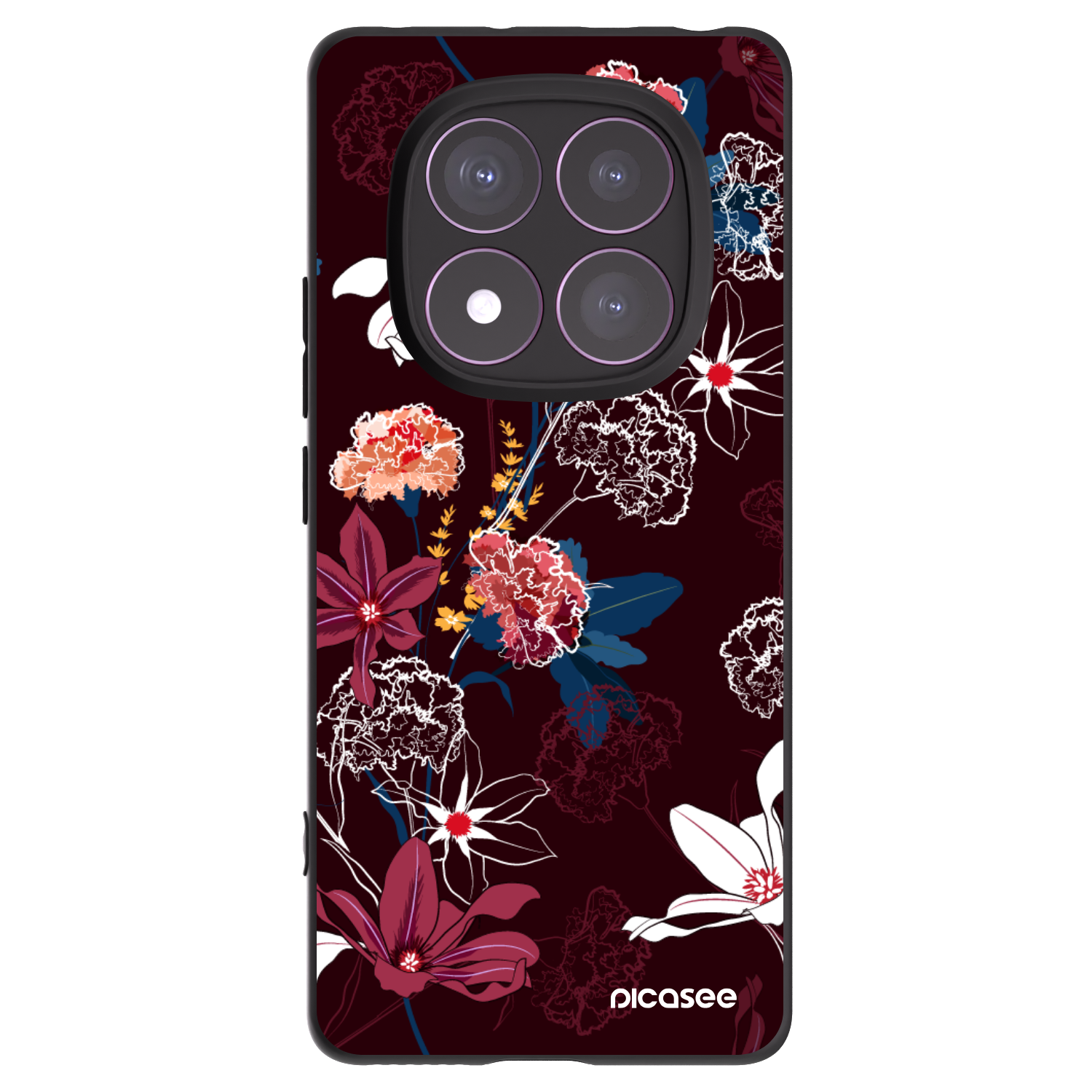 Picasee silikonowe czarne etui na Xiaomi Redmi Note 14 Pro 4G - Dark Meadow