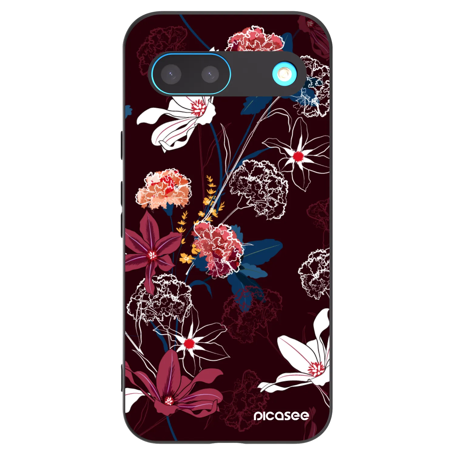 Picasee silikonowe czarne etui na Google Pixel 8 - Dark Meadow