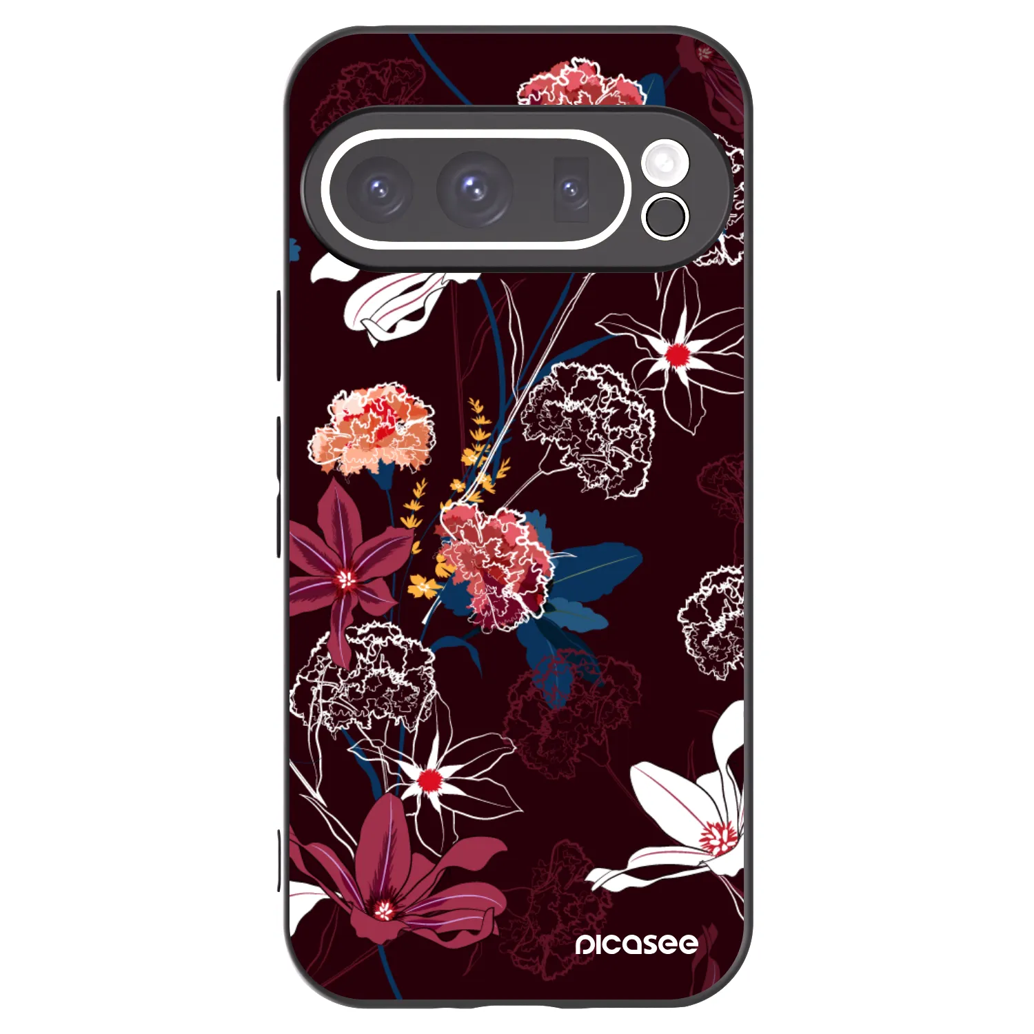 Picasee silikonowe czarne etui na Google Pixel 9 Pro - Dark Meadow
