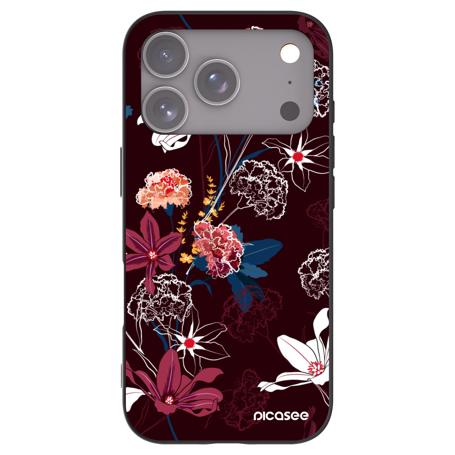 Picasee silikonowe czarne etui na Apple iPhone 17 Pro - Dark Meadow