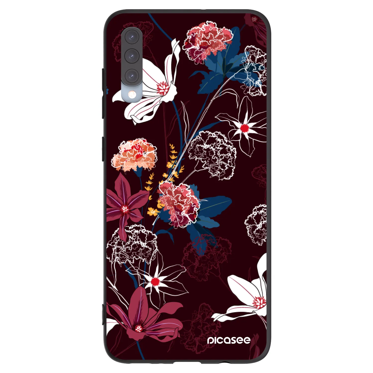 Picasee silikonowe czarne etui na Samsung Galaxy A70 A705F - Dark Meadow