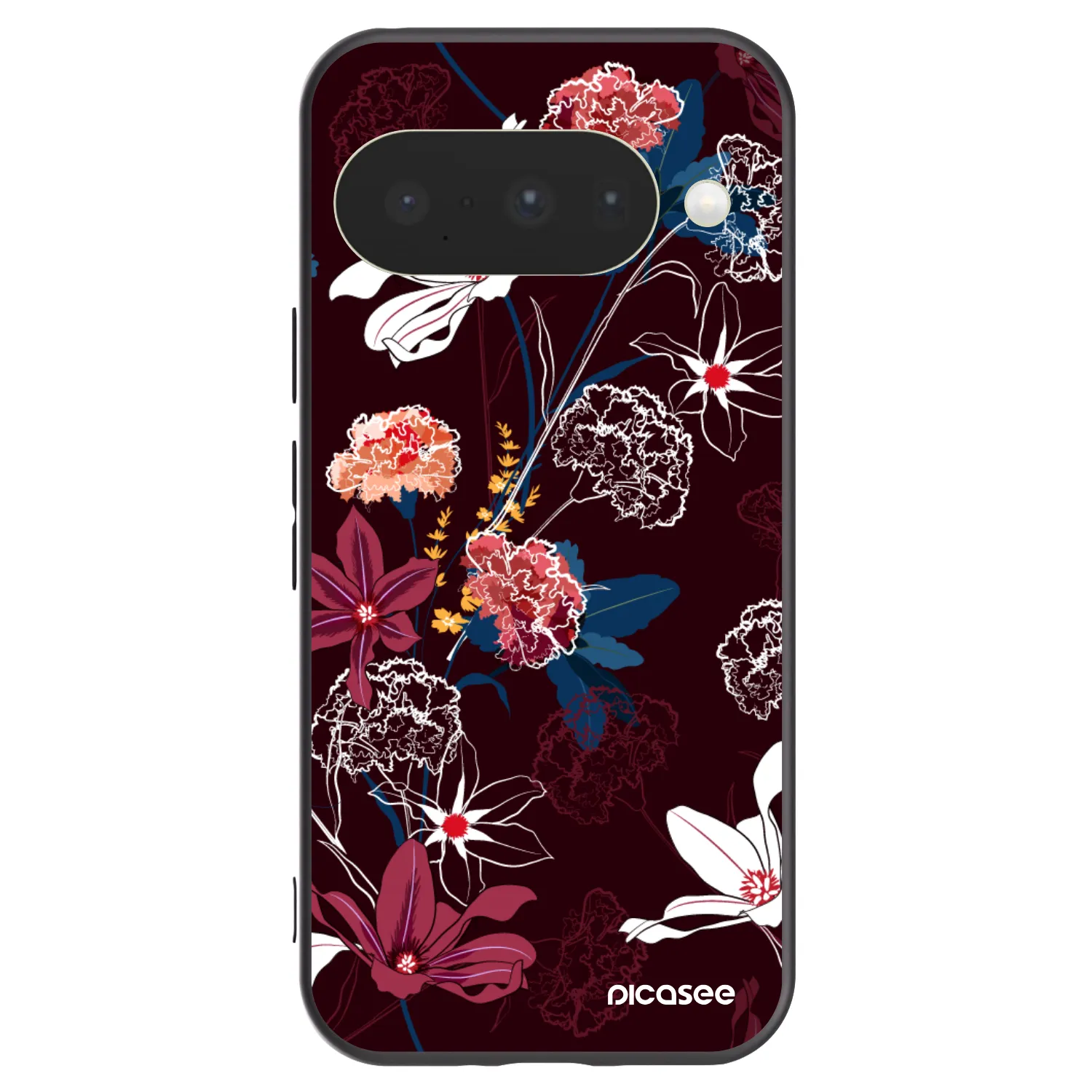 Picasee silikonowe czarne etui na Google Pixel 10 - Dark Meadow