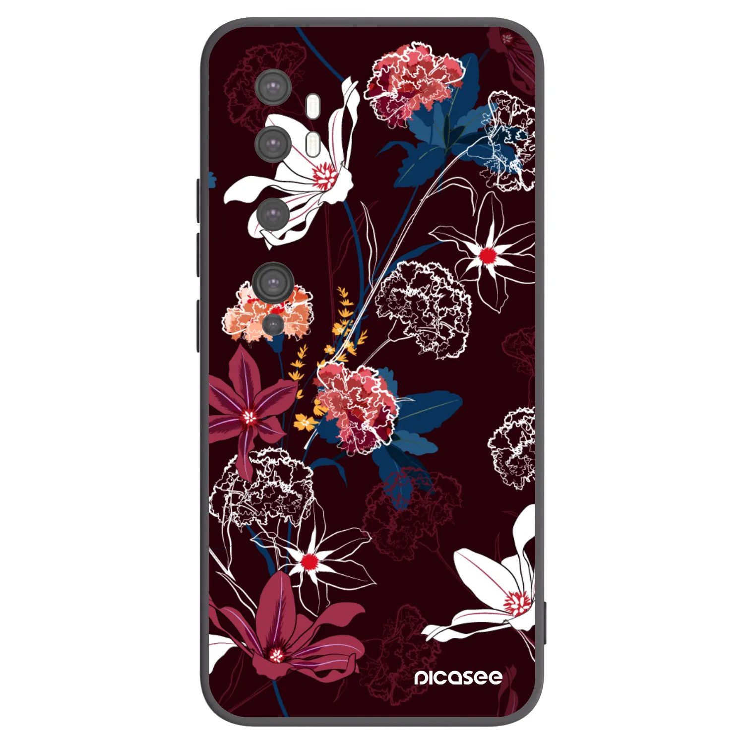 Picasee silikonowe czarne etui na Xiaomi Mi Note 10 (Pro) - Dark Meadow