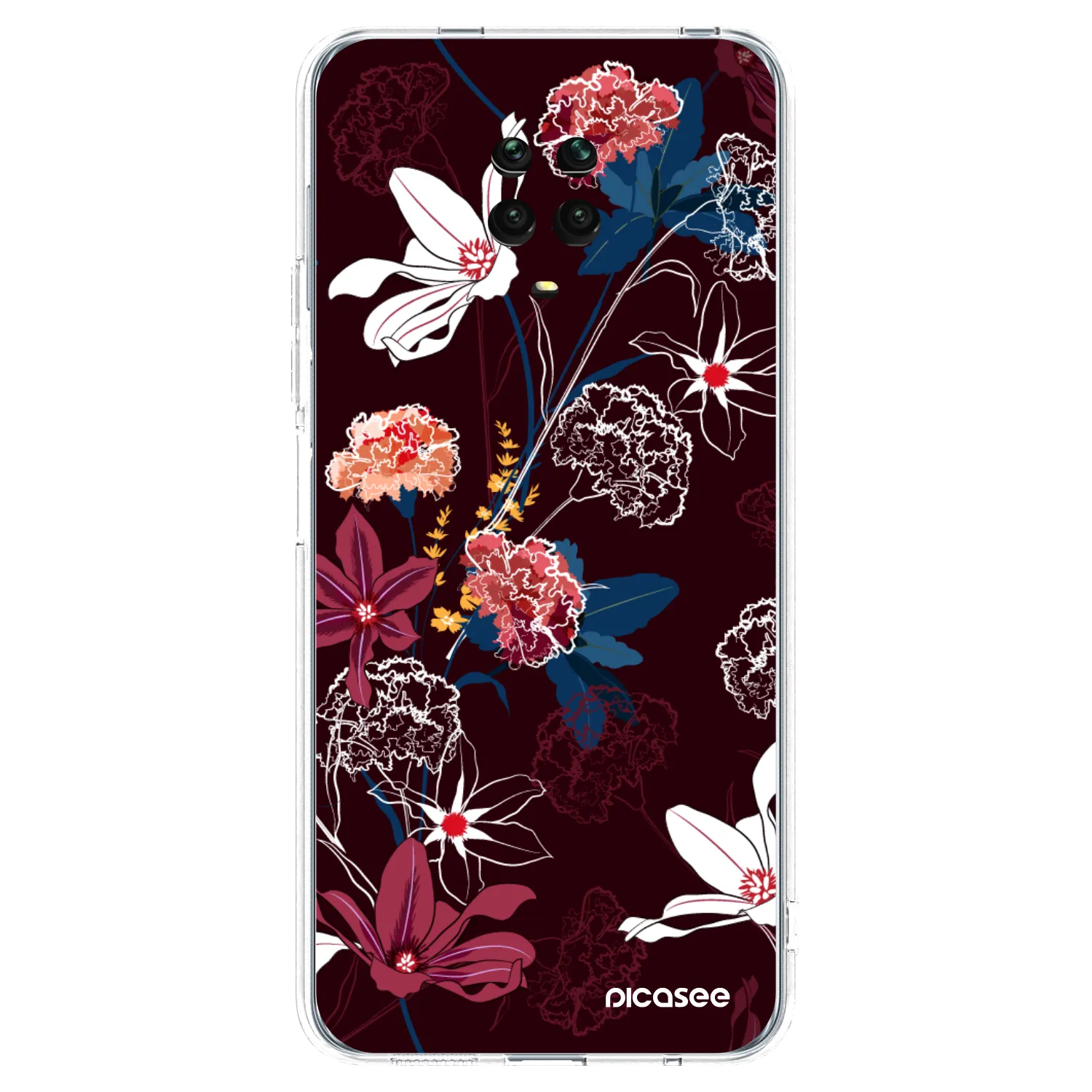 Picasee silikonowe przeźroczyste etui na Xiaomi Redmi Note 9S - Dark Meadow
