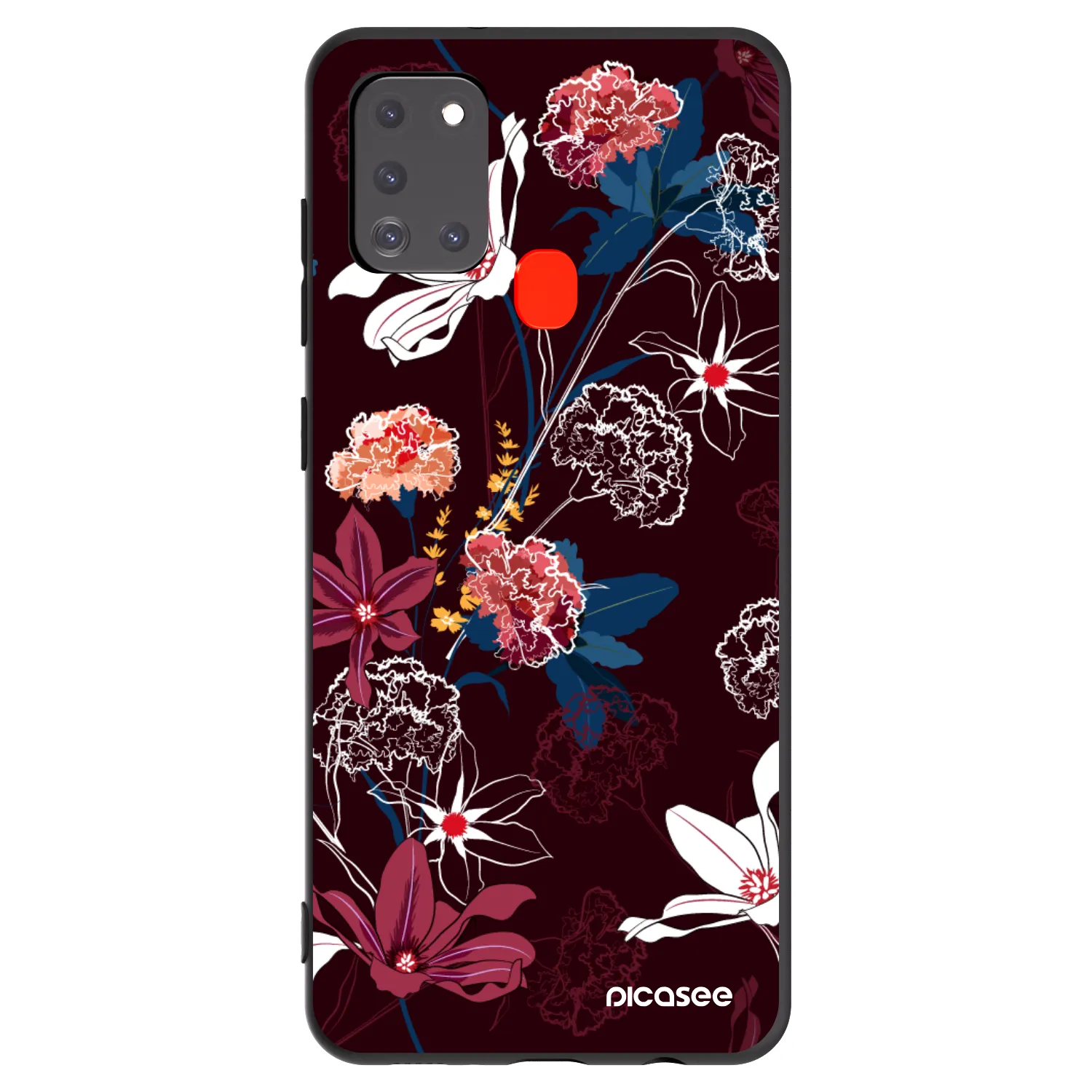 Picasee silikonowe czarne etui na Samsung Galaxy A21s - Dark Meadow