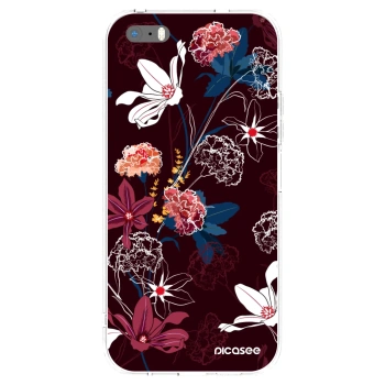 Picasee silikonowe przeźroczyste etui na Apple iPhone 5/5S/SE - Dark Meadow
