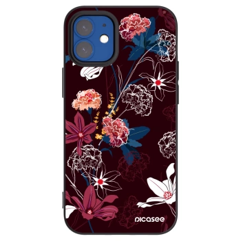 Picasee silikonowe czarne etui na Apple iPhone 12 mini - Dark Meadow