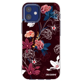 Picasee silikonowe przeźroczyste etui na Apple iPhone 12 mini - Dark Meadow