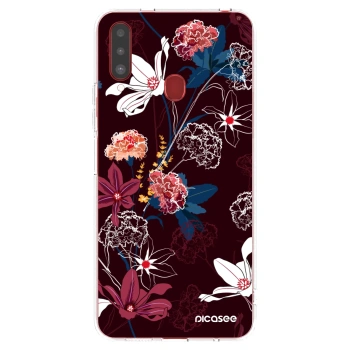 Picasee silikonowe przeźroczyste etui na Samsung Galaxy A20s - Dark Meadow