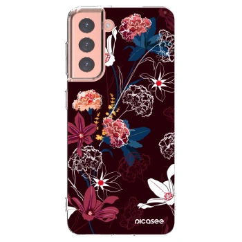 Picasee silikonowe przeźroczyste etui na Samsung Galaxy S21 5G G991B - Dark Meadow