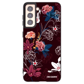 Picasee silikonowe czarne etui na Samsung Galaxy S21 5G G991B - Dark Meadow