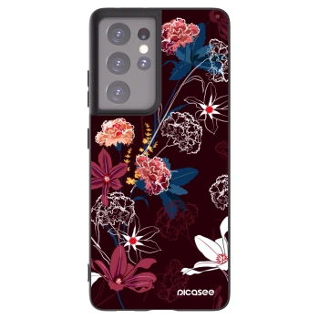 Picasee silikonowe czarne etui na Samsung Galaxy S21 Ultra 5G G998B - Dark Meadow