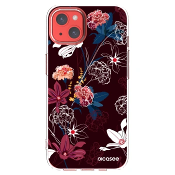 Picasee silikonowe przeźroczyste etui na Apple iPhone 13 - Dark Meadow