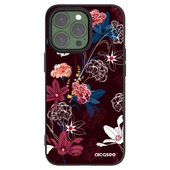 Picasee silikonowe czarne etui na Apple iPhone 13 Pro - Dark Meadow