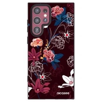 Picasee silikonowe czarne etui na Samsung Galaxy S22 Ultra 5G - Dark Meadow