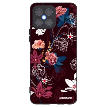 Picasee silikonowe czarne etui na Honor X8 4G - Dark Meadow