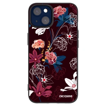 Picasee silikonowe czarne etui na Apple iPhone 14 - Dark Meadow
