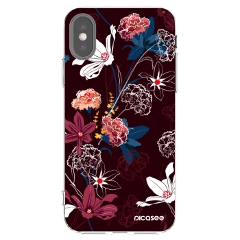 Picasee silikonowe przeźroczyste etui na Apple iPhone X/XS - Dark Meadow